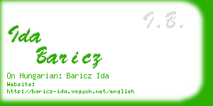 ida baricz business card